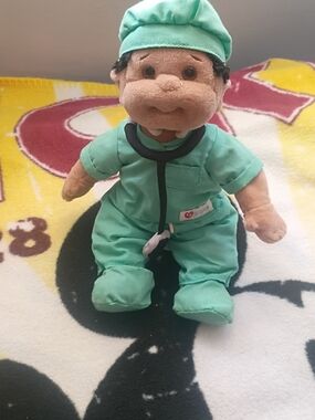 Beanie Baby Plush Doctor Doll in Teal Scrubs - Kids Toy